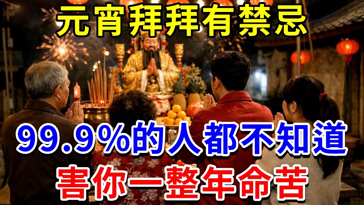 元宵拜拜有禁忌！99.9％的人都不知道！害你一整年命苦！現在知道還不晚！