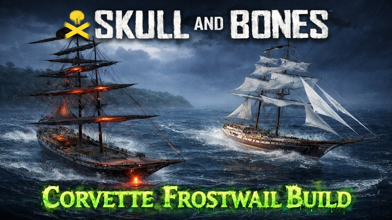 Skull and Bones Corvette Frostwail Colab build with Memphis Jonez. #ubisoft #gaming #pcgaming #snb