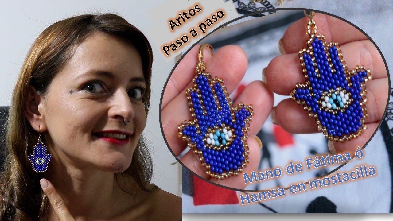 Como hacer mano de Fátima o Hamsa en chaquira checa (Paso a Paso) Aniara Sanarte