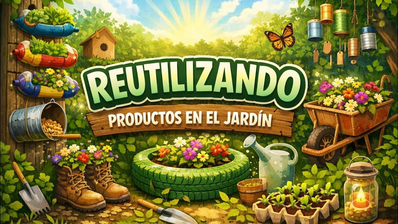 Aprendamos a reutilizar juntos en el jardín.