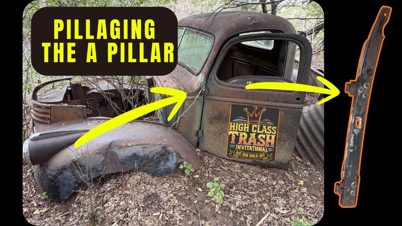Harvesting More Parts!  Cutting up the donor truck for the A pillar door hinges 1945 Chevy Crew Cab