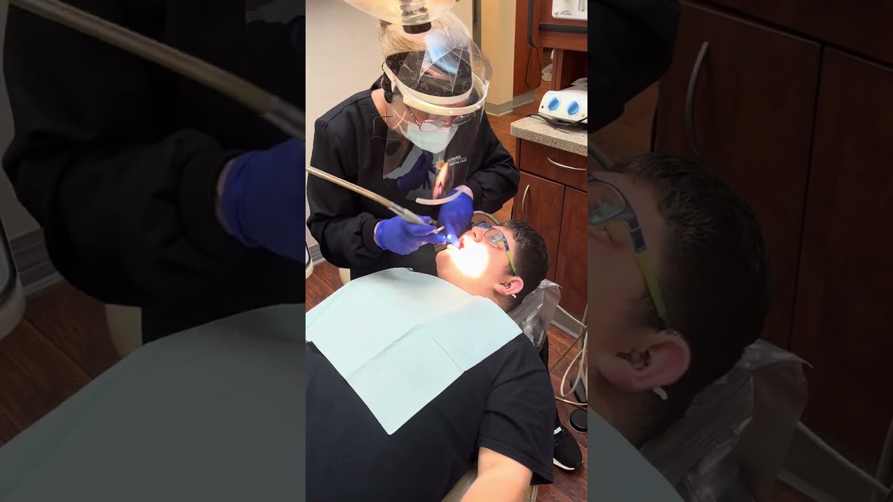 Kid Clean Teeth At Dentist (Original)