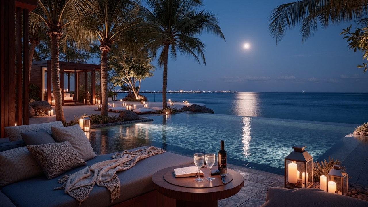 Deep House & Ocean Waves ~ Тропическая ночная атмосфера Luxury Lounge Mix 2026