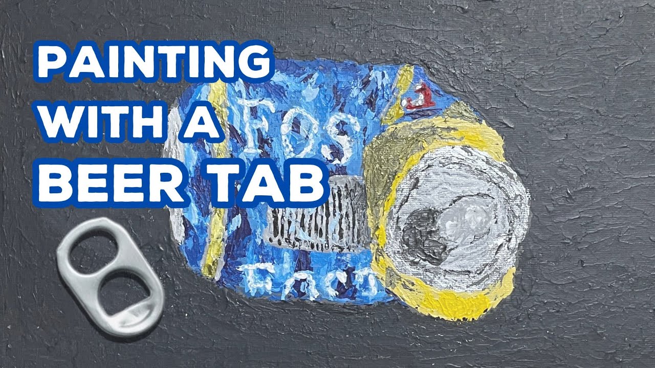 Creating Art with a Simple Beer Can Tab | Acrylic Paints | Unconventional Tool