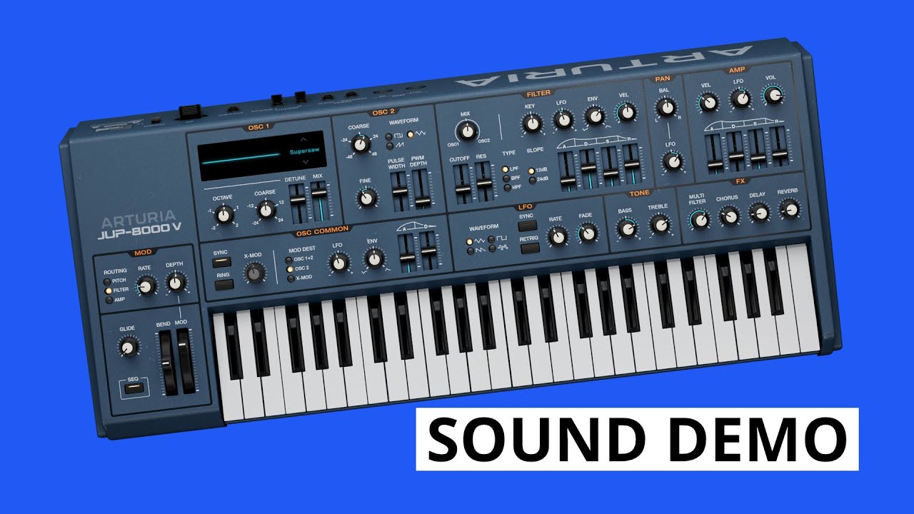 Arturia Jup-8000 V Sound Demo - Roland JP-8000 Emulation For Your DAW