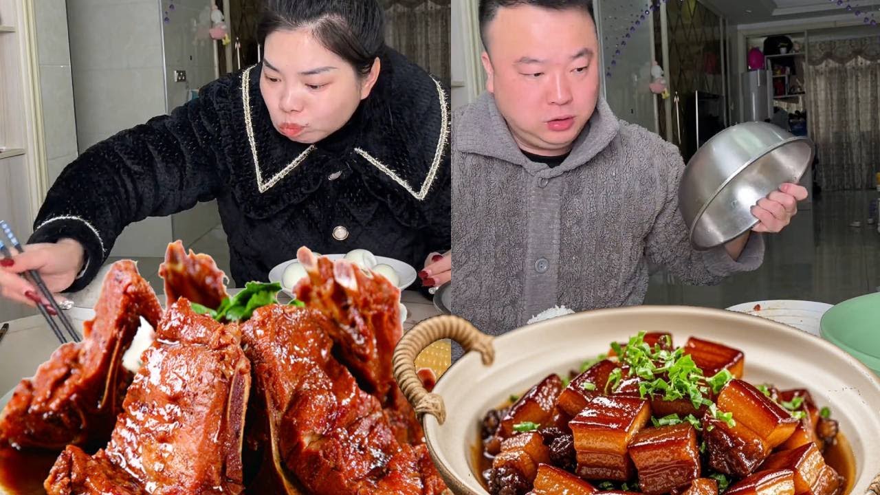 My stupid husband doesn't let me eat braised pork, but I've already eaten it all secretly