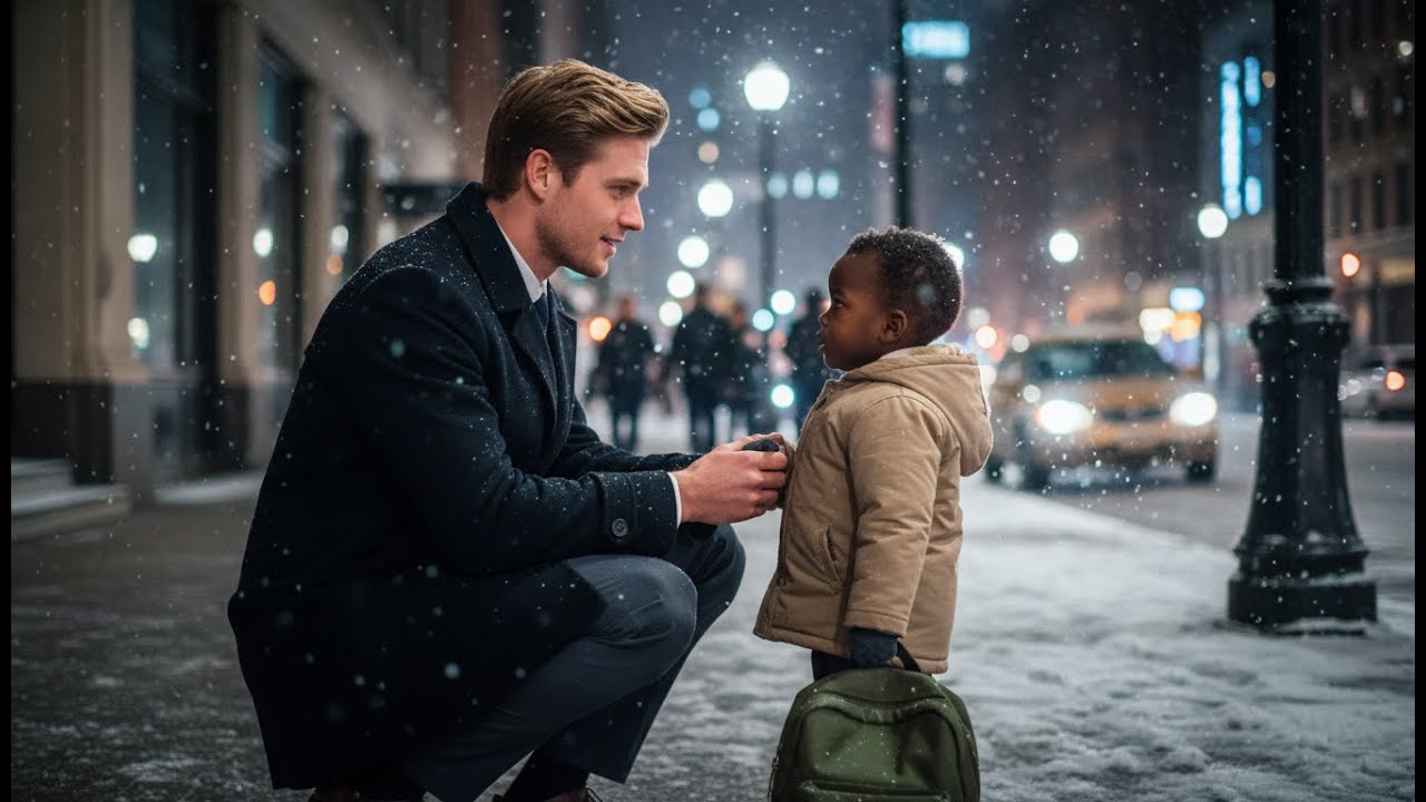 « Maman n’est pas rentrée », murmure le garçon noir — le millionnaire le suit dans la neige.