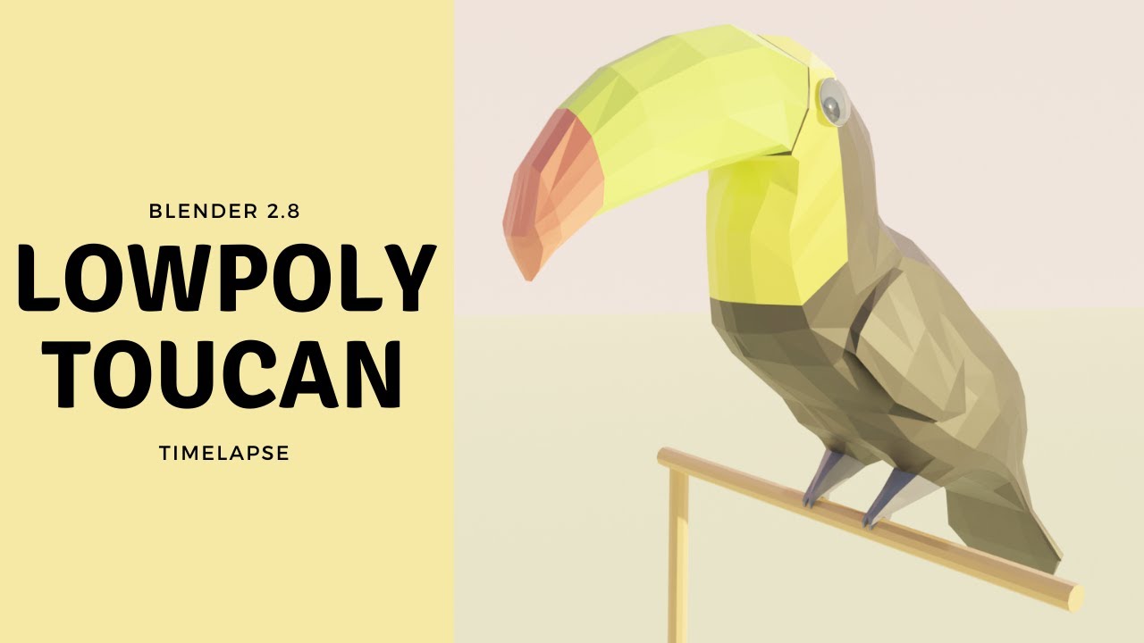 Low Poly Toucan | Blender Timelapse