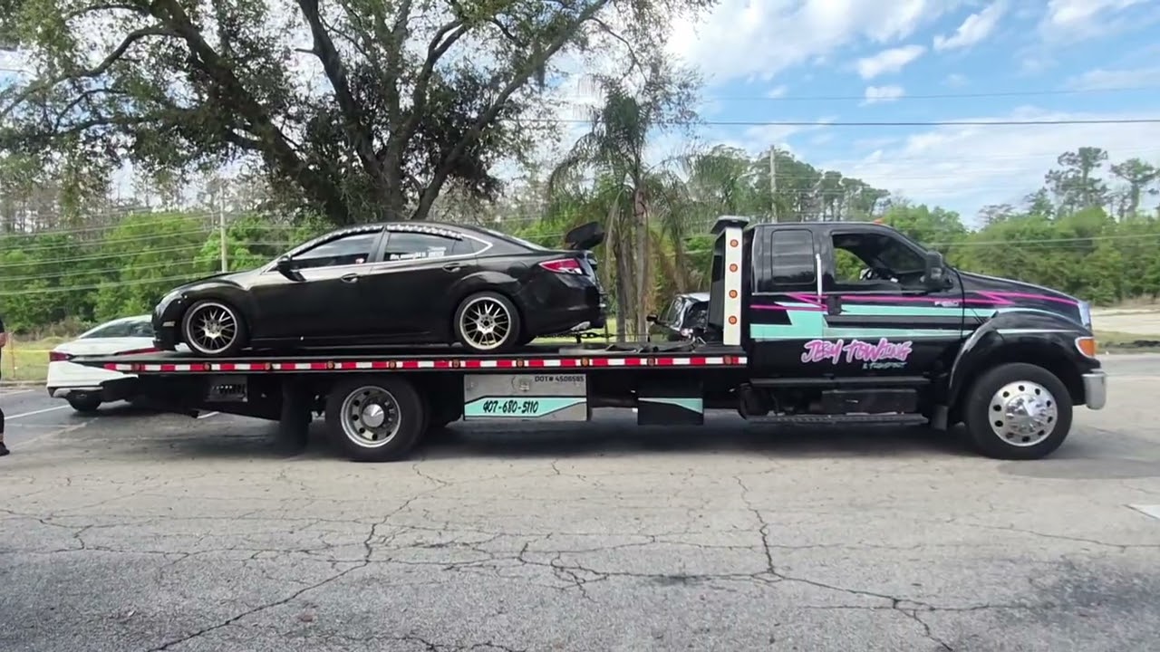 LOADING A LOWERED MAZDA 6 ON FLATBED / AND TOYOTA ON WHEELIFT    RELOCATION 
