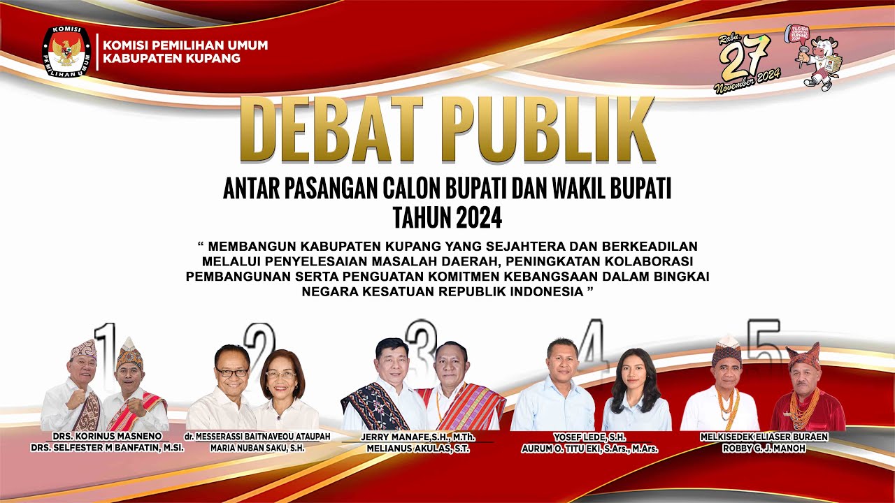 DEBAT PUBLIK KE II - ANTAR PASANGAN CALON BUPATI DAN WAKIN BUPATI  TAHUN 2024