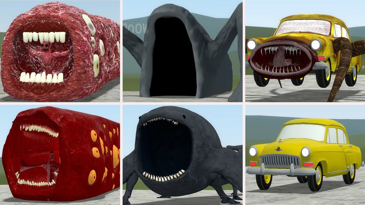 OLD AND NEW UPDATE:HOUSEHEAD,THE BLOOP,TRAIN EATER,CAR EATER  VS ALL TREVOR HENDERSON BATTLE In GMOD