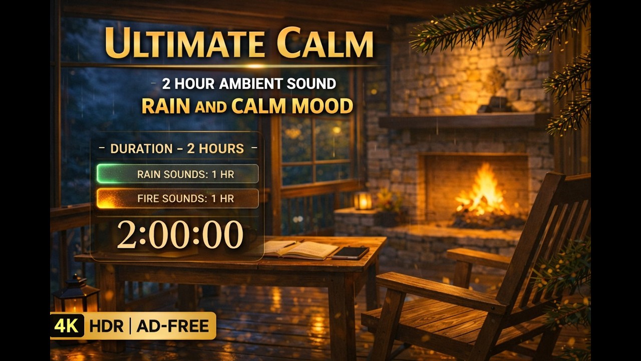2 Hour Rain Ambience | Peaceful Rain Sounds for Sleep & Focus