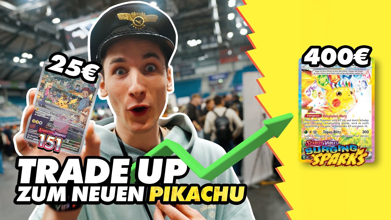 Pokémon TRADE UP CHALLENGE zu 400€ PIKACHU Karte?!😨