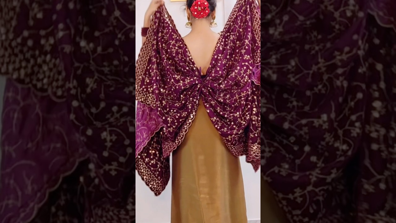 Beautiful Shawl draping with saree for winter wedding|day22/365 #winterfashion #shawl