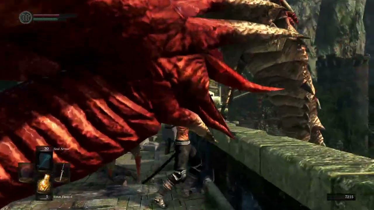 Dark Souls   Cutting off the hellkite dragons tail with a unupgraded weapon melee drake sword