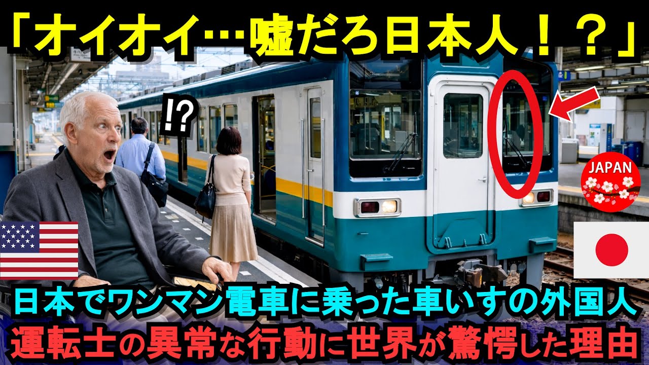 【海外の反応】「これだから日本の列車は…」日本でワンマン電車に乗った車椅子のアメリカ人高齢者が運転士に絶句！「1000万いいね」到達の衝撃の理由とは…！？