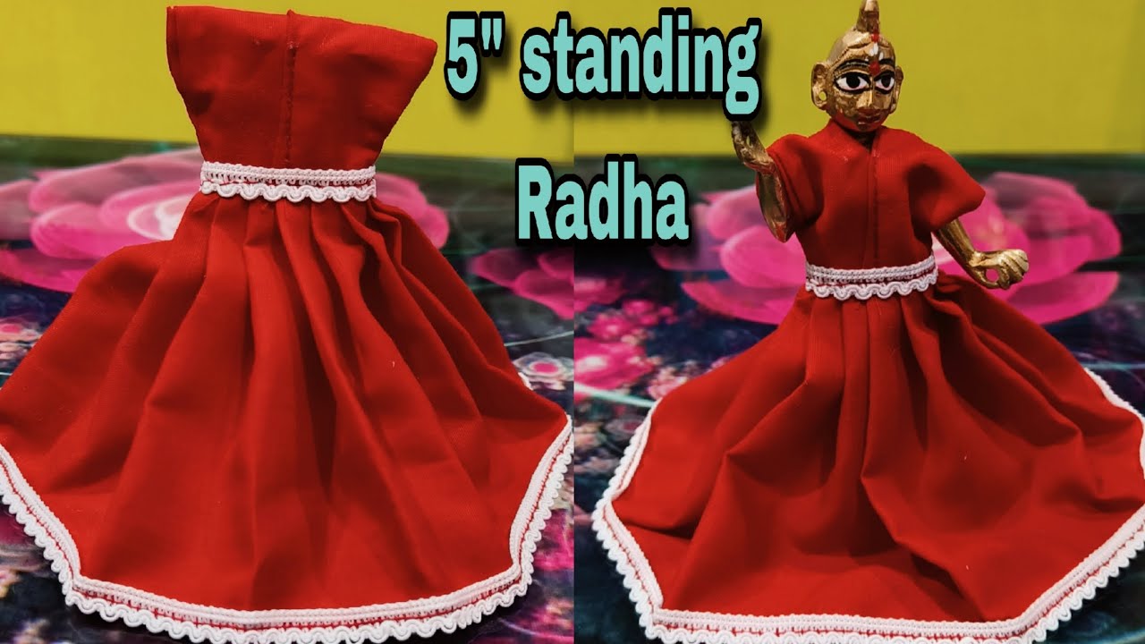 Easy Summer Dress for 5 Inch Standing Radha Rani Murti | Simple & Elegant Radha Rani Dress Tutorial