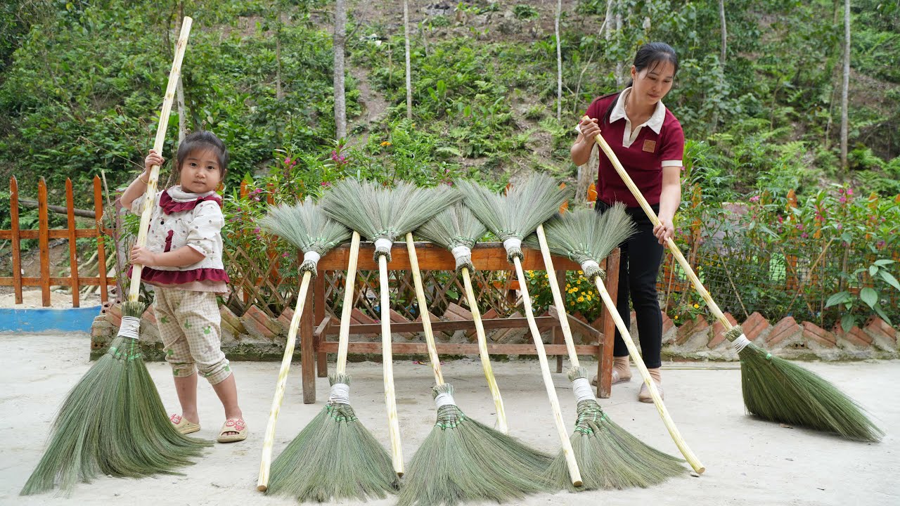 How to make beautiful and simple handmade brooms the traditional way - Lý Thị Nhim