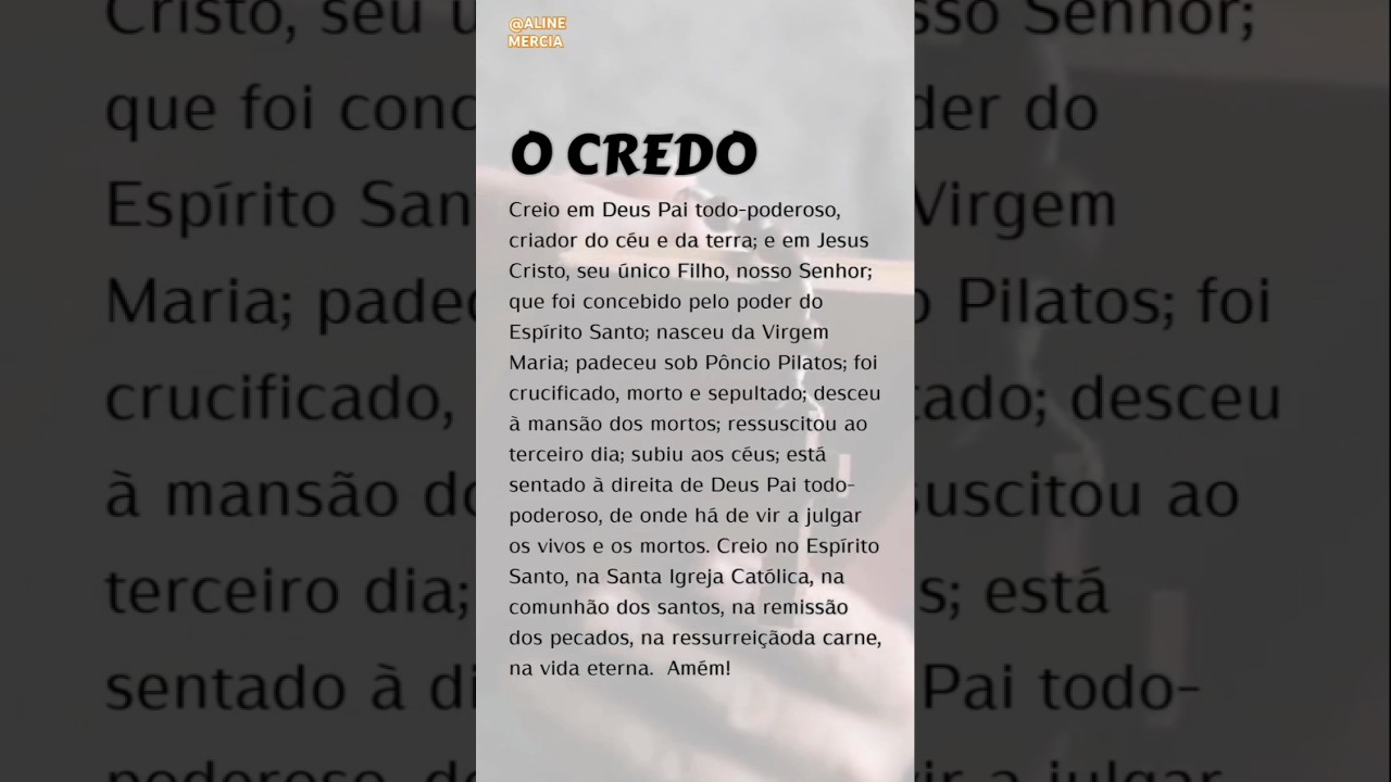 CREIO EM DEUS PAI TODO PODEROSO CRIADOR DO C&Eacute;U E DA TERRA #deustemumapalavrapravoce