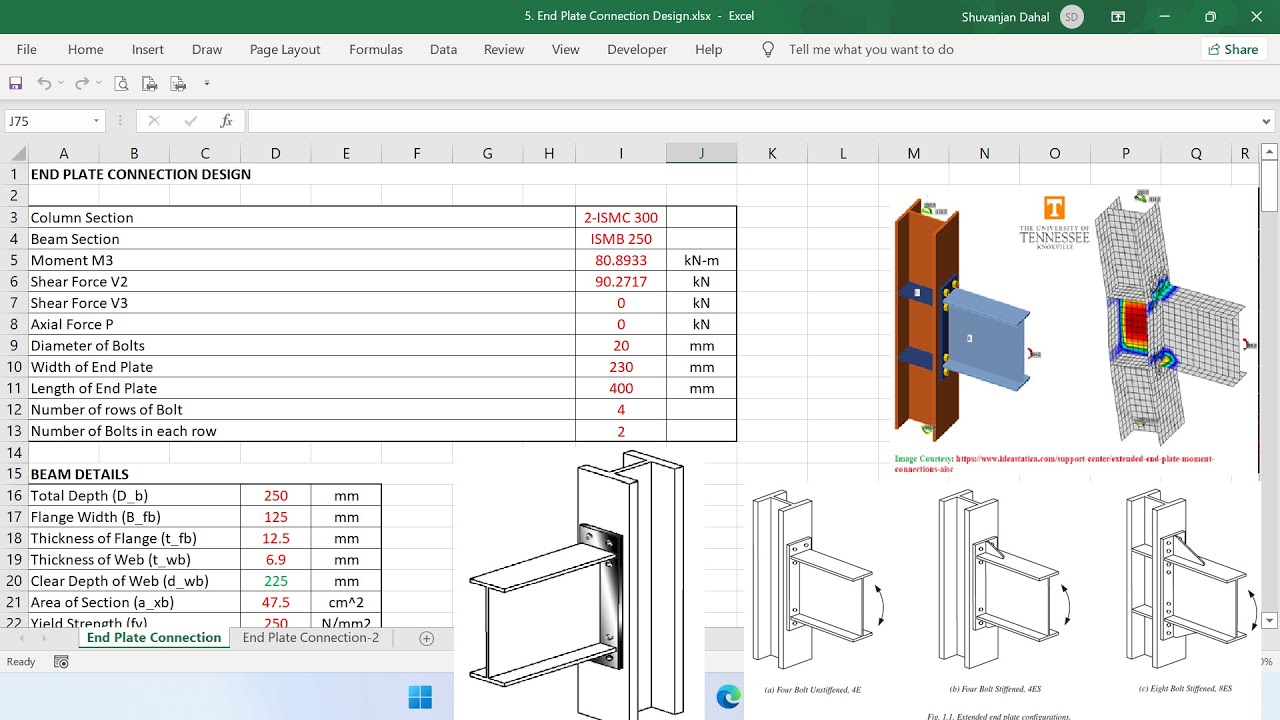 Lecture 12 - Design of Extended End Plate Moment Connection - Connection Design as per IS 800 Code