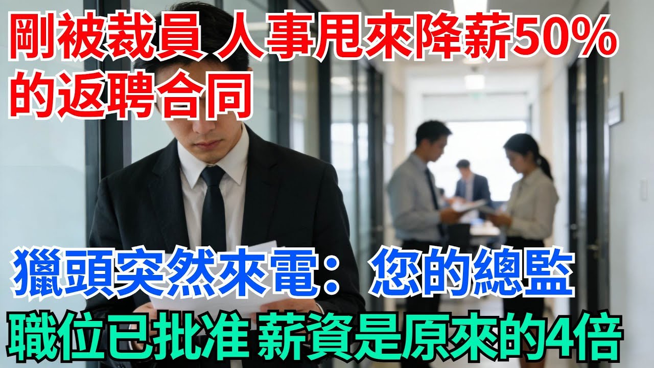 剛被公司裁員，人事甩來降薪50%的返聘合同，獵頭突然來電：您的運營總監職位已批准，薪資是原來的4倍【奇趣天下】#職場逆襲#職場智慧#爽文職場#工作日常#完結爽文