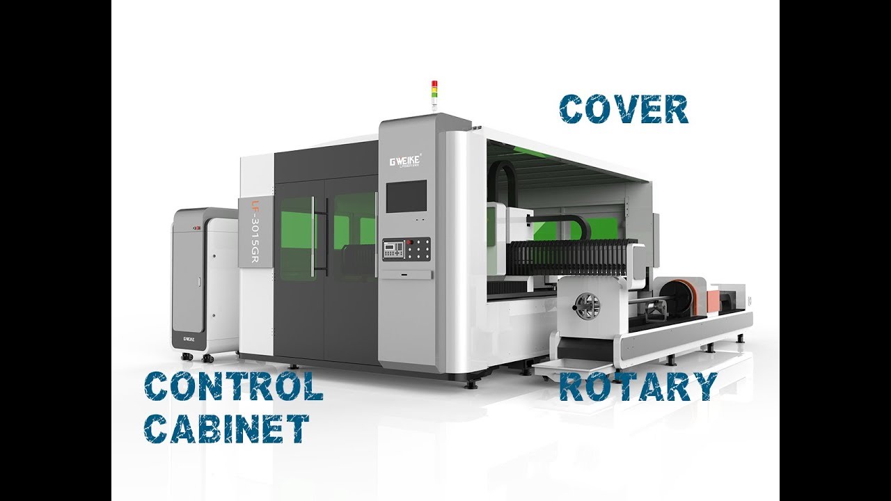 New LF3015GR Covered Fiber Laser Cutting Machine with Rotary Independent Control Cabinet