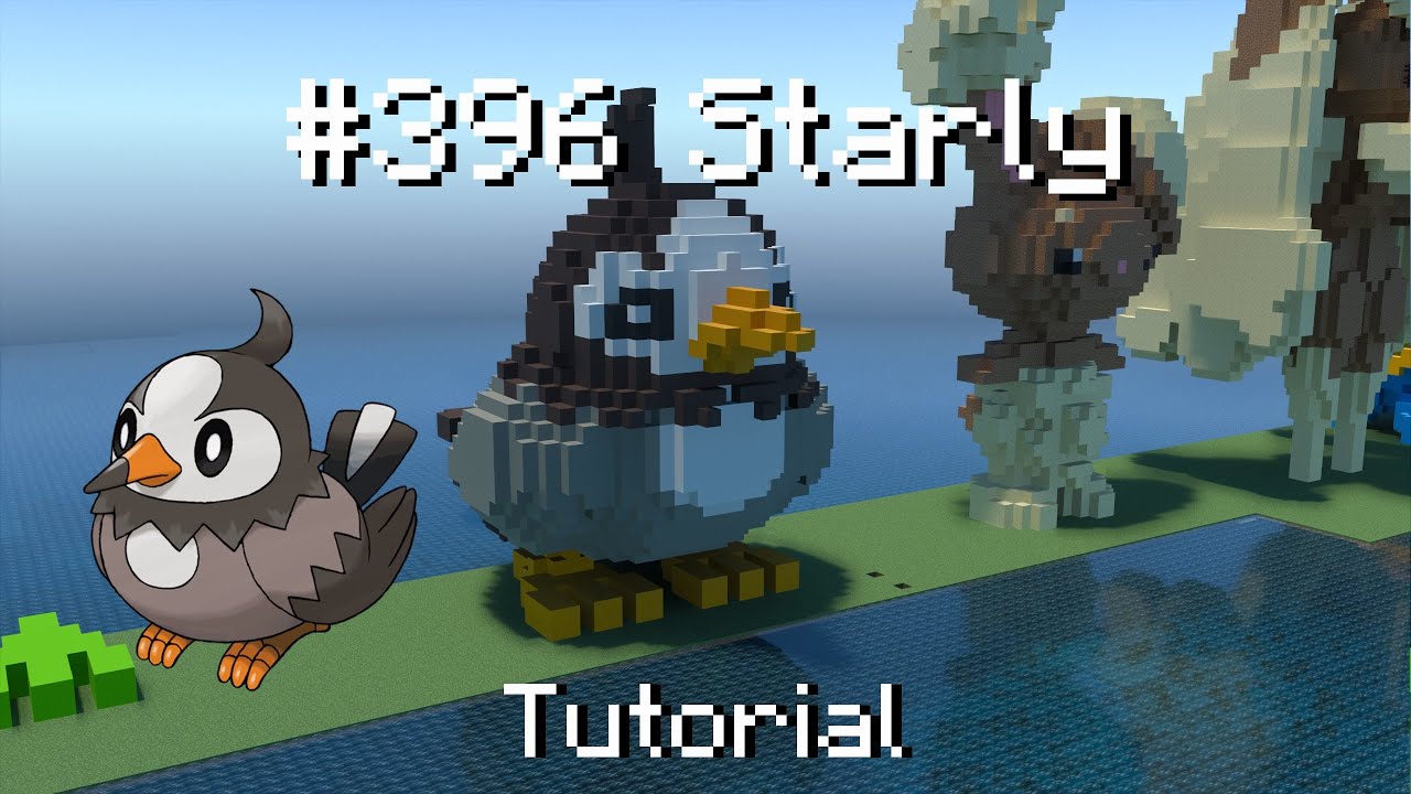 How to build a Pok&eacute;mon Starly statue in Minecraft (Tutorial)