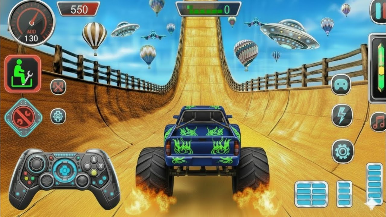 Monster Truck Mega Ramp Impossible Driver - Mega Ramp Car Stunt Master Simulator - Android Gameplay