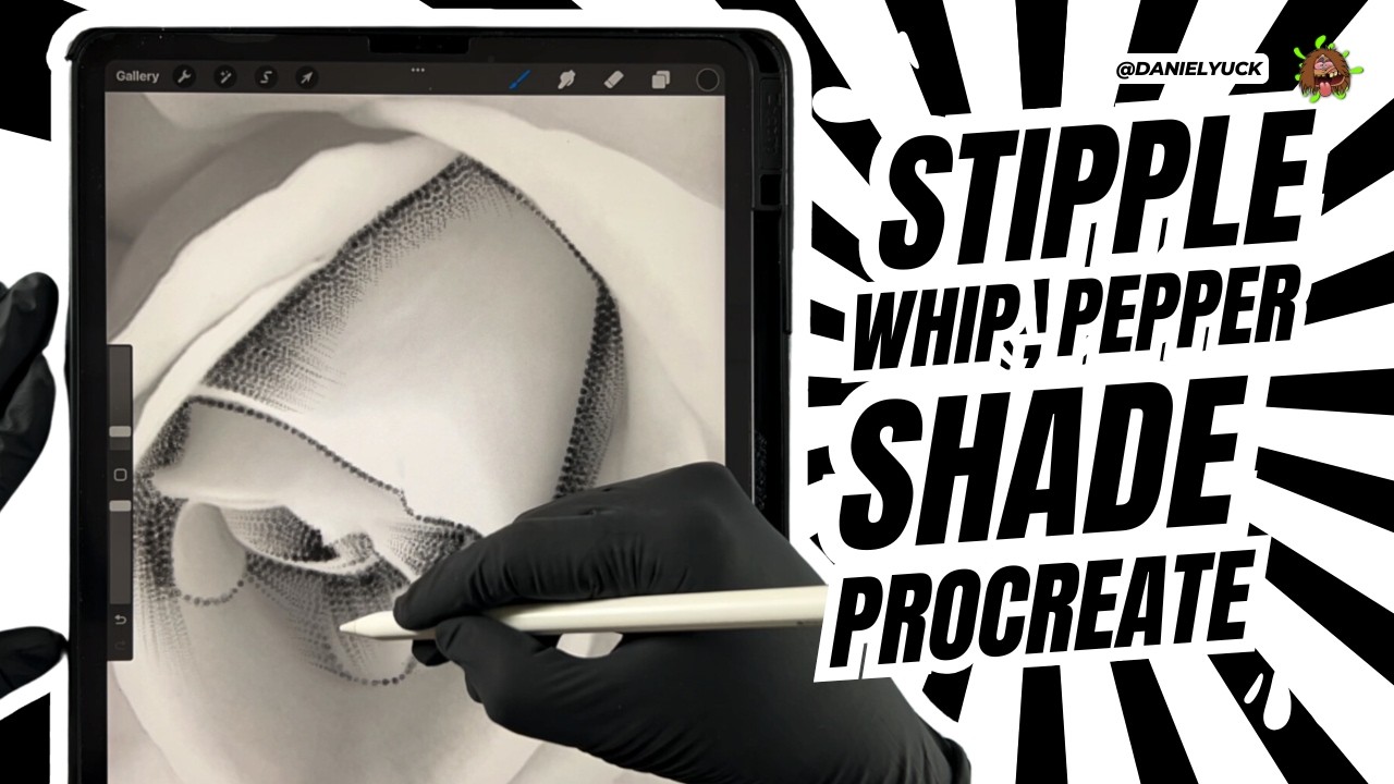 Stipple,Whip,Pepper Shade In Procreate