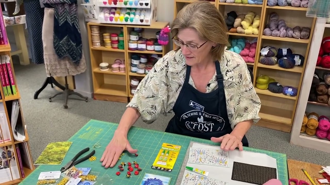 How to Add Buttons to Fabric Postcards