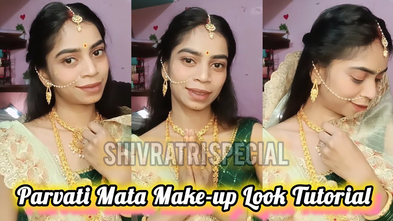 Parvati Mata Make-up Look Tutorial 🪷🔱✨ Step by step maa parvati makeup tutorial || Shivratri Special