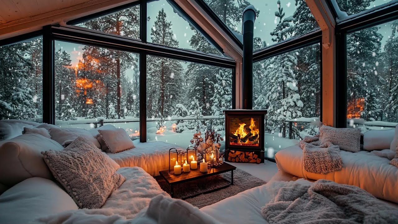❄️🔥 Gentle Winter Piano for Focus | Cozy Cabin Ambience | Boost Concentration, Mindful Energy