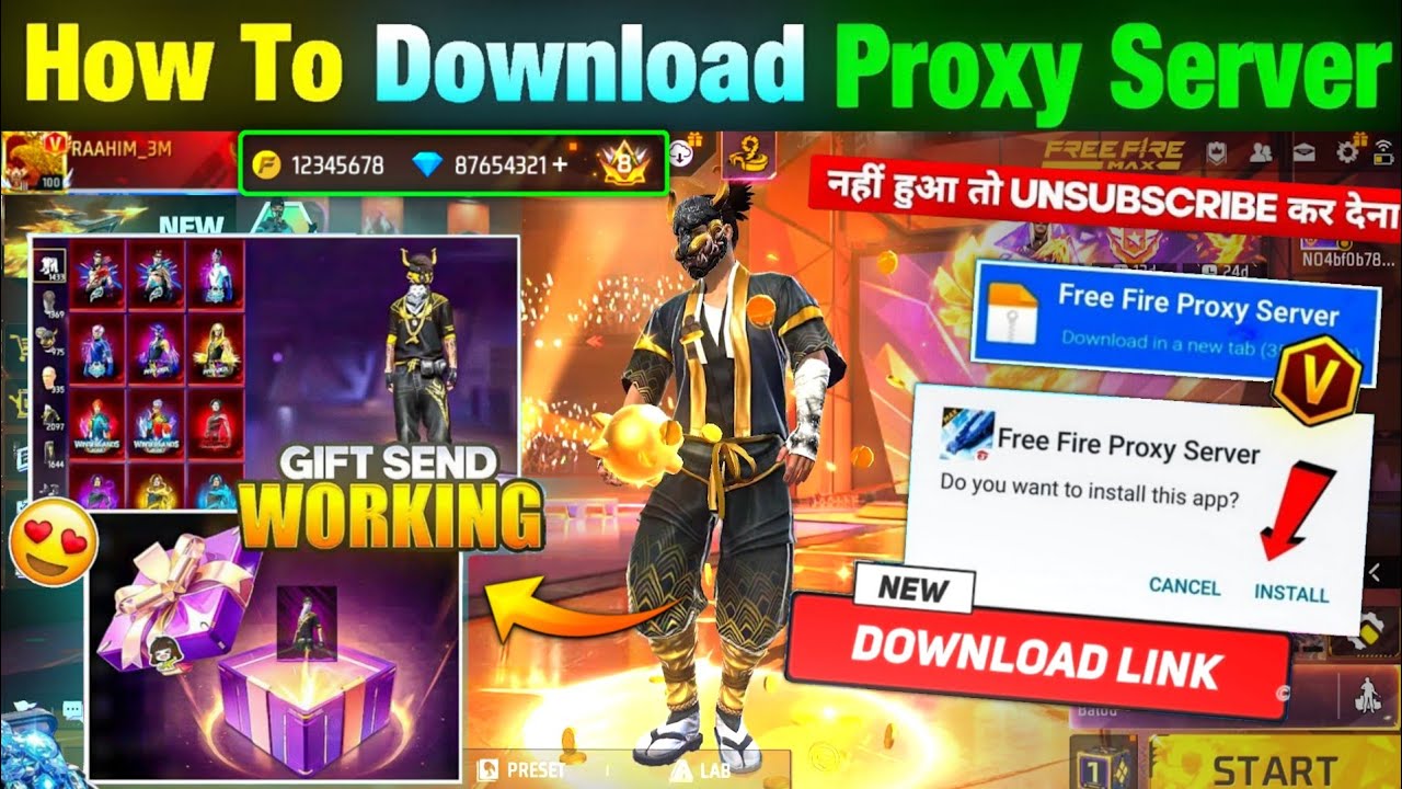 HOW TO DOWNLOAD PROXY SERVER IN FREE FIRE, HOW TO USE PROXY SERVER IN FREE FIRE, VIP PROXY SERVER