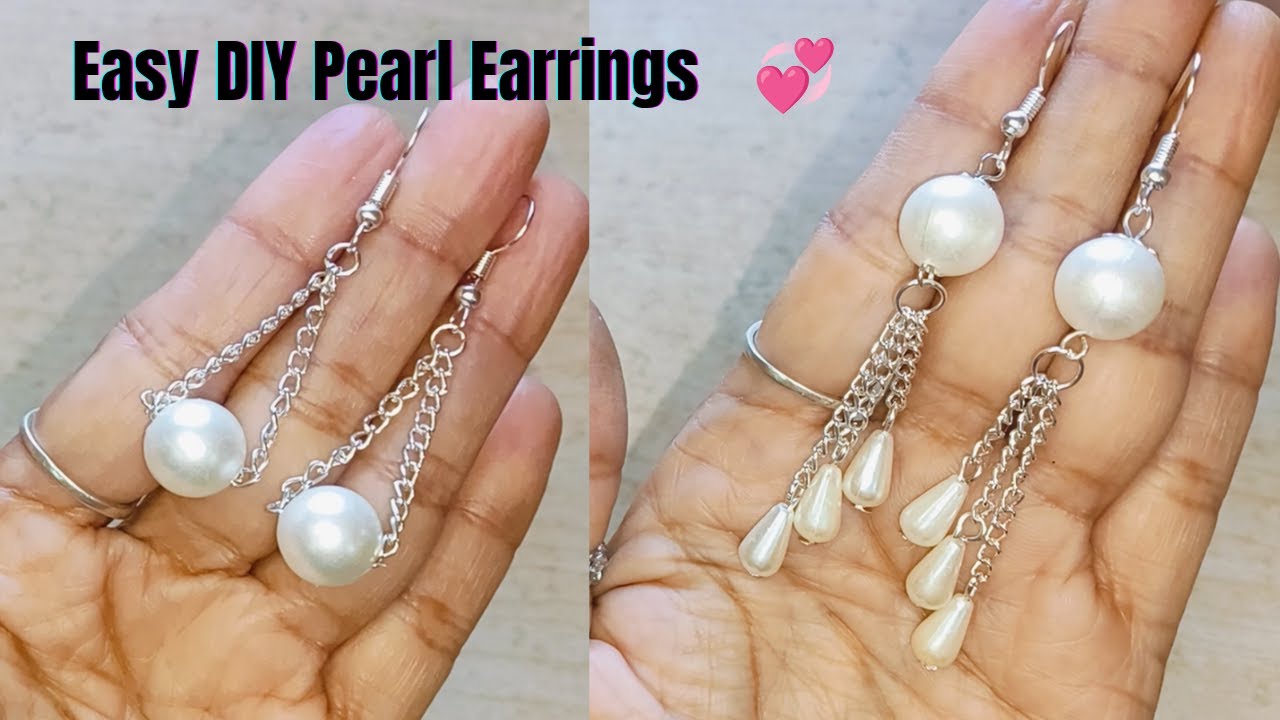 DIY Pearl Earrings in 5 Minutes 💖 | Easy & Stylish Handmade Earrings