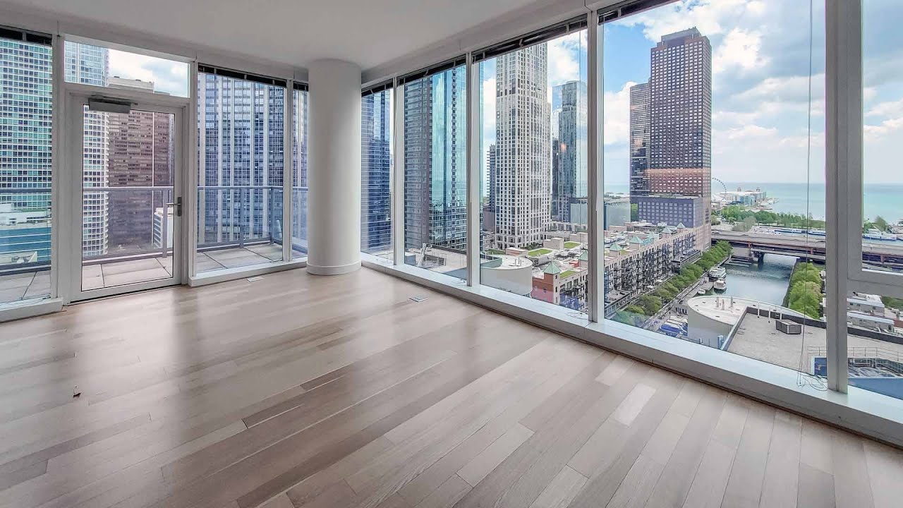 A one-bedroom with a private terrace at Streeterville's North Water apartments