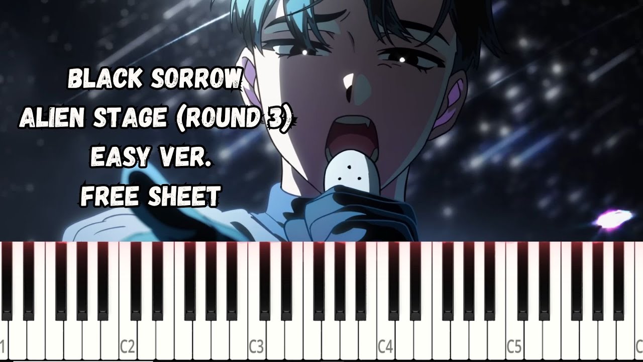Black Sorrow Alien Stage (Round 3) EASY VER. PIANO TUTORIAL + FREE SHEET #alienstage