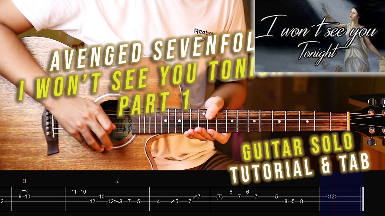 Avenged Sevenfold - I Won't See You Tonight Part 1 Guitar Solo Tutorial & TAB (Acoustic Version)