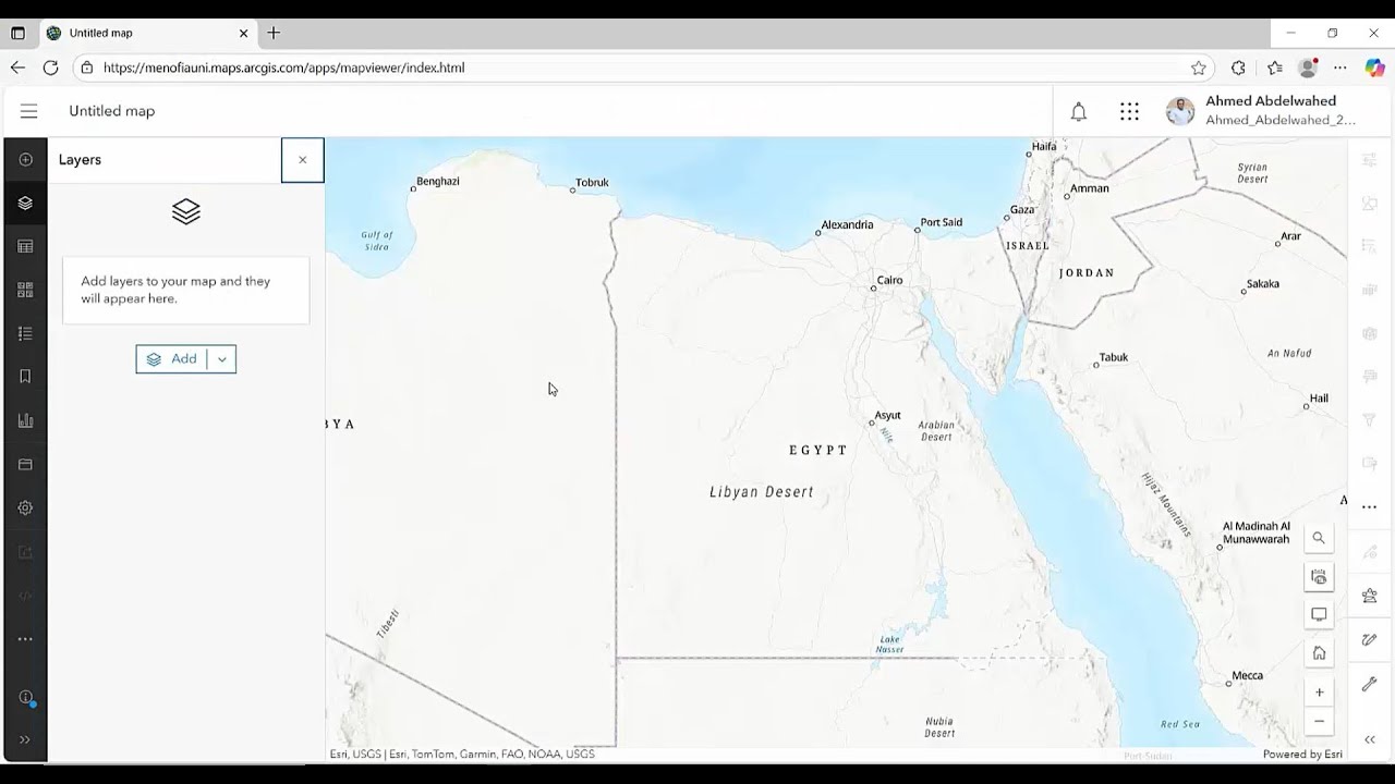 20. البدء في العمل داخل Web Map إنشاء خريطة - اضافة البيانات - حفظ الخريطة داخل برنامج ArcGIS Pro