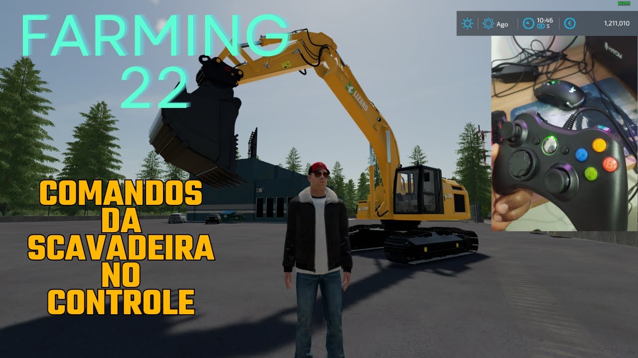 Farming Simulator 22 Comandos Da Escavadeira no Controle