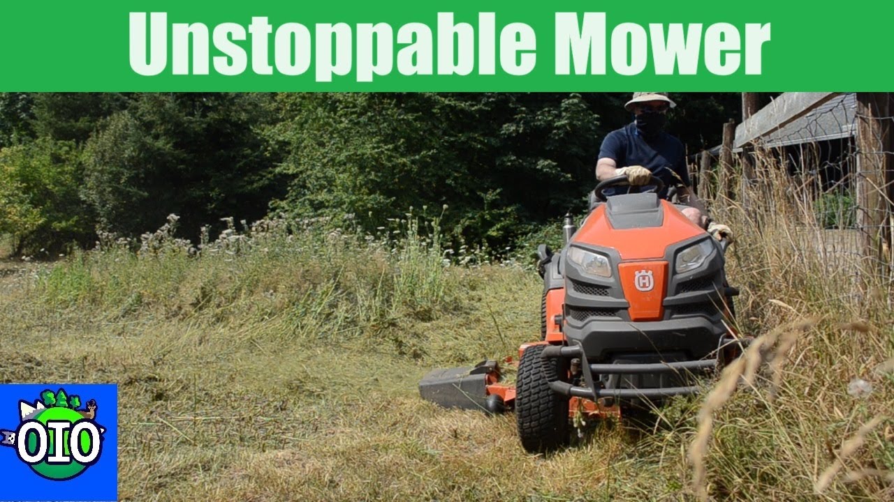 Do I Need 4-Wheel Drive? Husqvarna 2WD Garden Tractor Surprises, Mowing Tall Weeds on Steep Hills