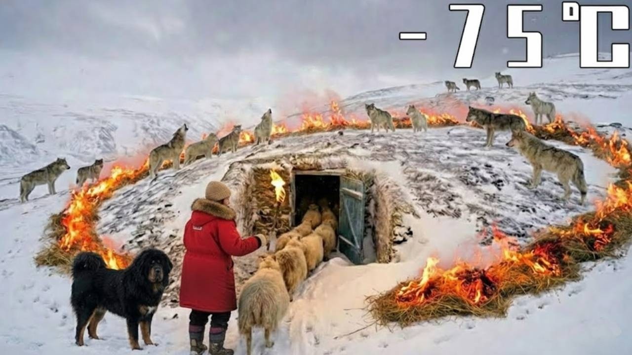 –75°C Буря: 87-летняя бабушка и тибетский мастиф героически защищают овец от волков