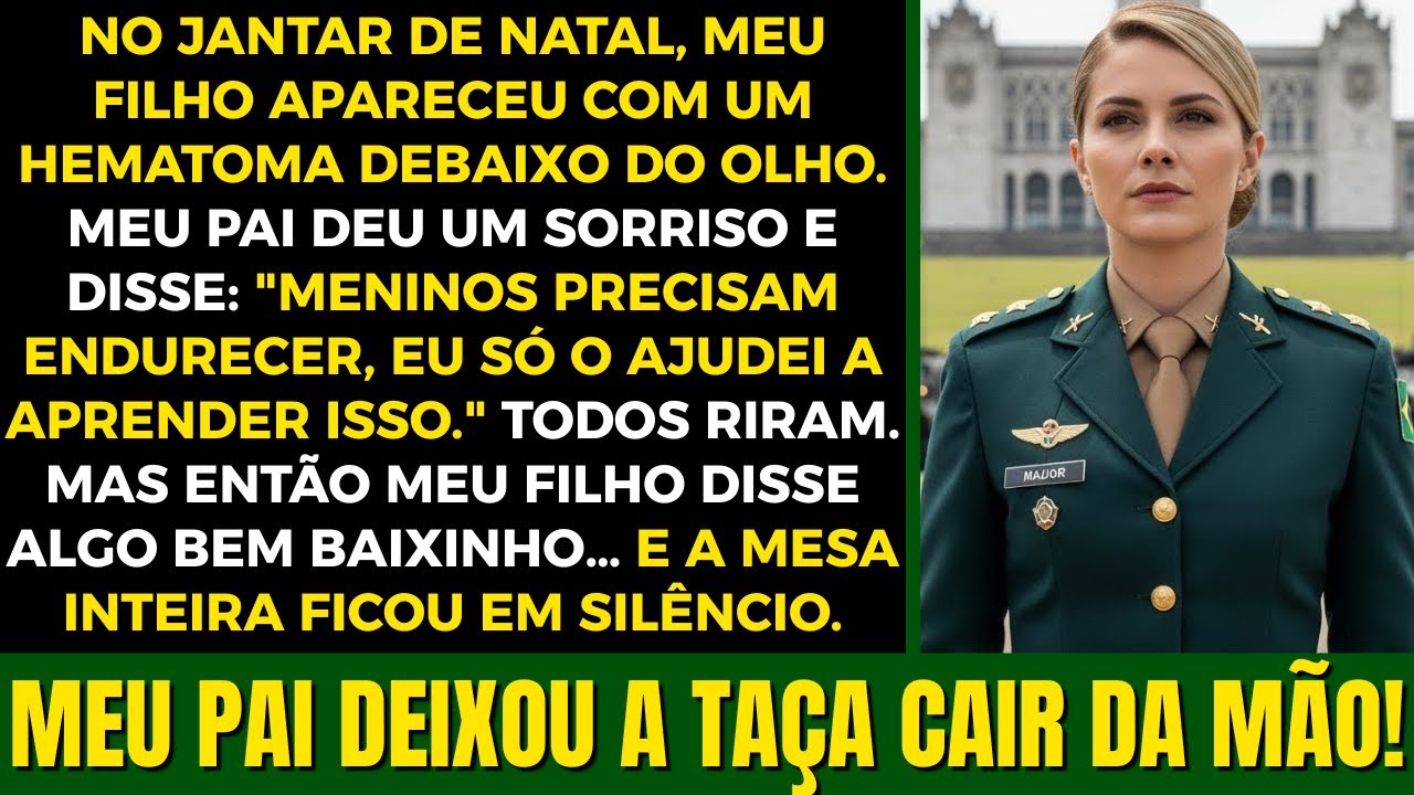 Meu pai zombou do meu filho no Natal, até que meu filho disse algo que fez ele derrubar a taça.