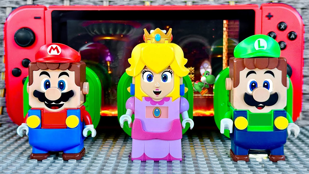 Lego Mario, Peach & Luigi enter the Nintendo Switch to save Yoshi! #legomario