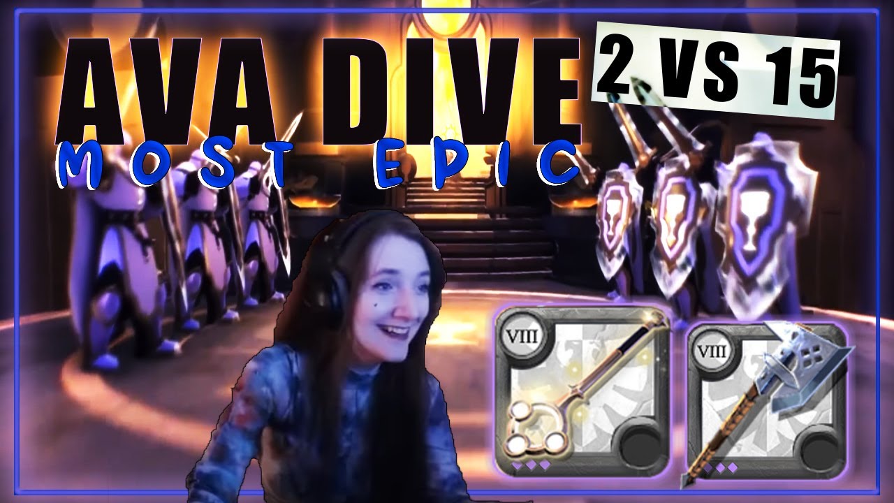 Most Epic Outnumbered Fight You Will Ever See  - AVA DIVE - 2 VS 15 // ALBION ONLINE #55