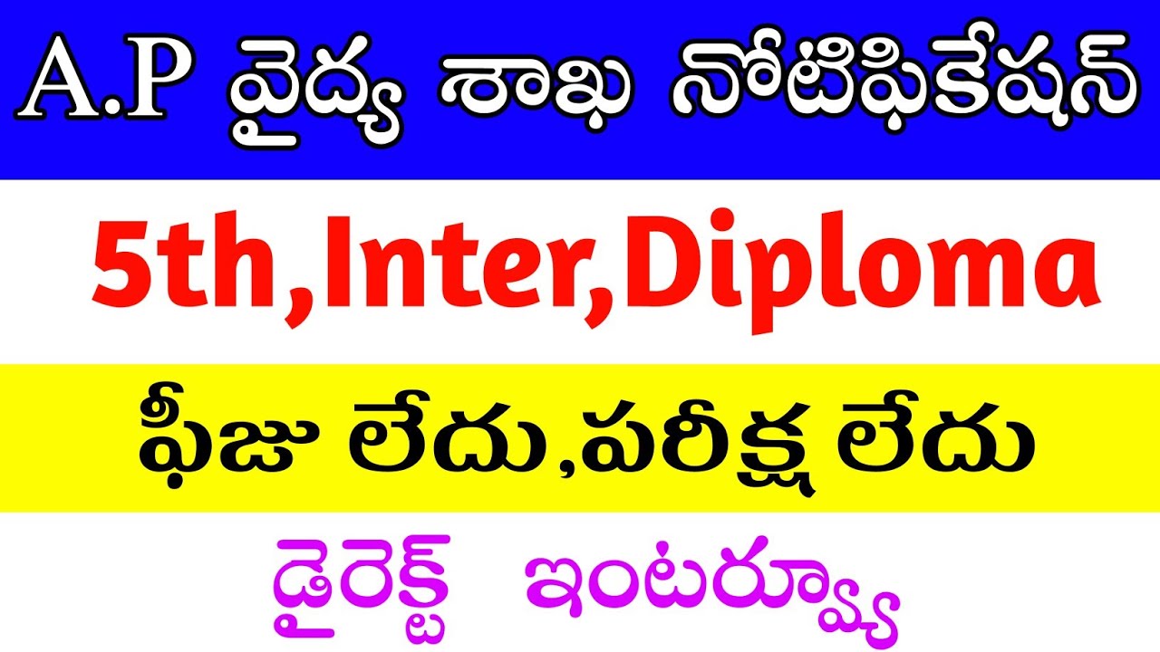 A.P Health Department  Recruitment  Notification  2020 || Ap Jobs || JobsAcademy