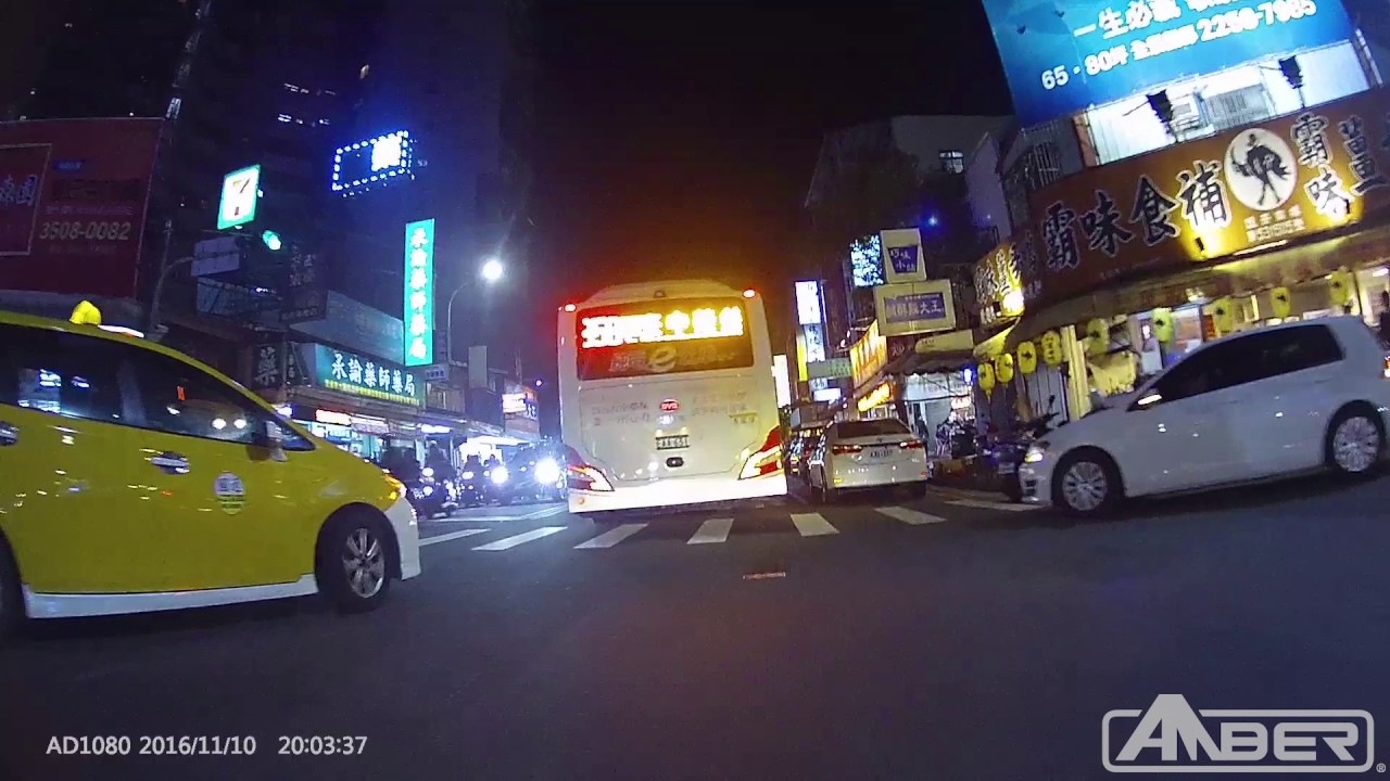 [銨鉑]AD1080 前後1080雙鏡頭行車紀錄器 夜間測試