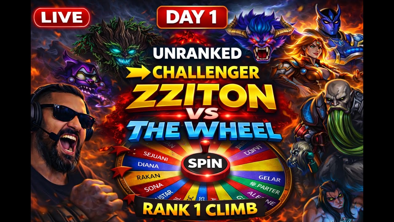 🔴 DAY 1: UNRANKED → CHALLENGER | 🎡 ZZITON vs THE WHEEL | ONLY CRAZY / DONKEY SUPPORT PICKS 🤡🫏🔴