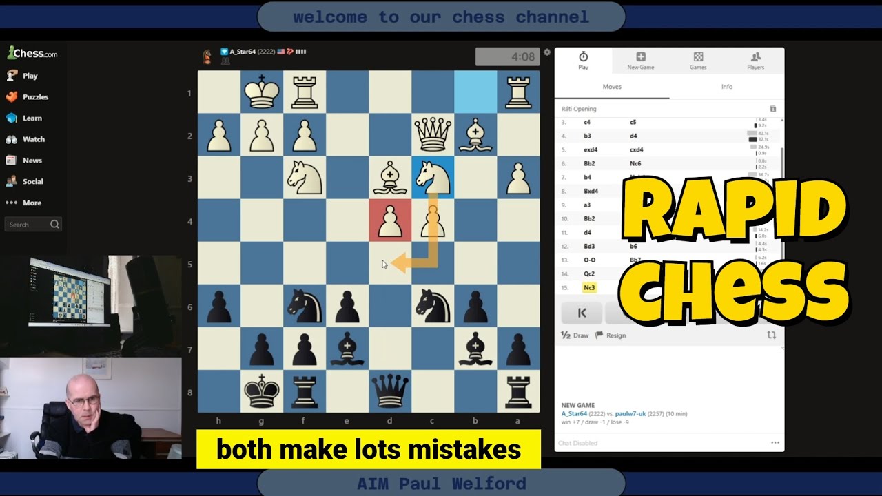 paulw7uk 2257 v 2222 A_Star64 rapid chess chesscom