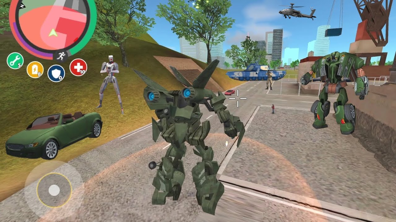 Rope Hero: Vice Town (TRANSFORMER PLANE ENTER ARMY BASE) GREEN PLANE ROBOT - Android Gameplay HD