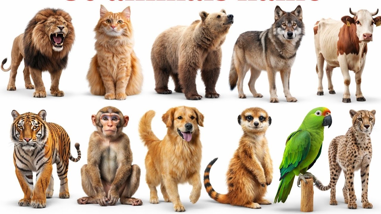30 Animals Name in Hindi & English with Pictures | बच्चों के लिए 30 जानवरों के नाम | Kids Learning 